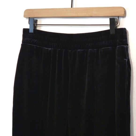 Open Edit Black Velvet Skinny Pants High Rise Ankle Chic Party Night Out Size M - Picture 5 of 12